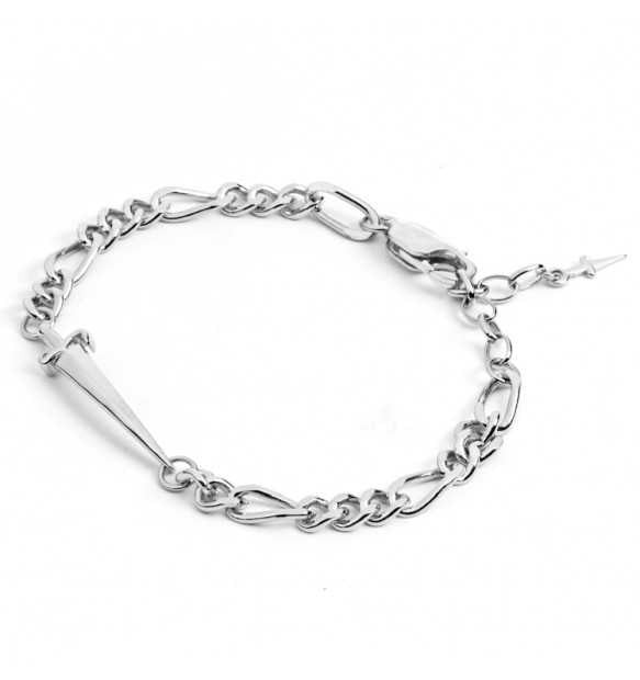 Paciotti Bracciale Uomo Spadino Centrale | Argento | Chiusura Regolabile 18-21cm