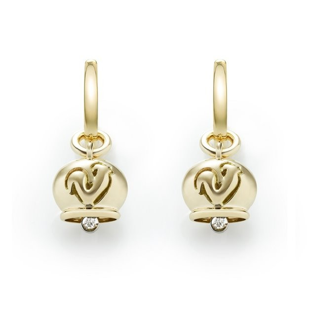 Chantecler Orecchini Campanelle Micro con Diamante | Oro Giallo 18Kt | Capri