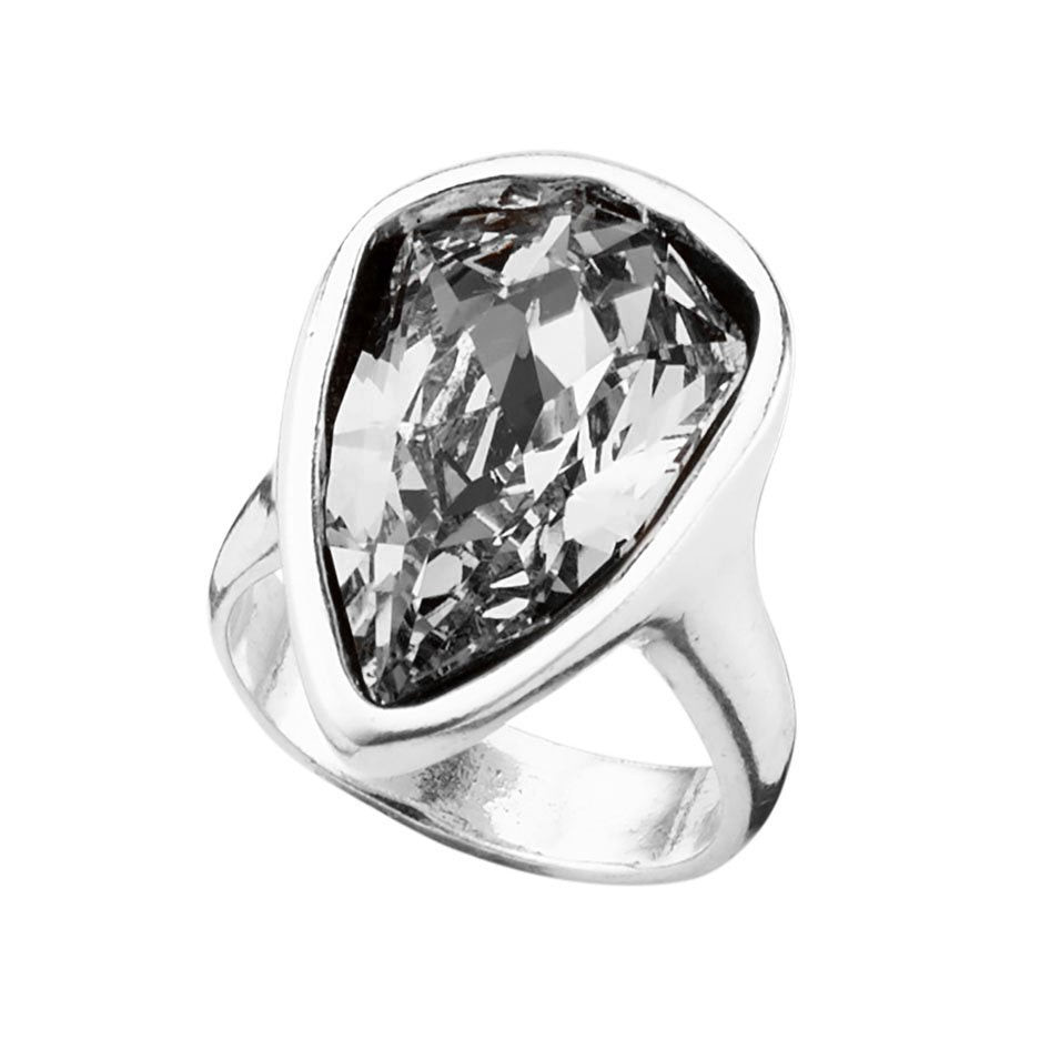 Uno de 50 Anello Donna Pietra Goccia Grigia | Metallo Rodiato Argento | Spagna