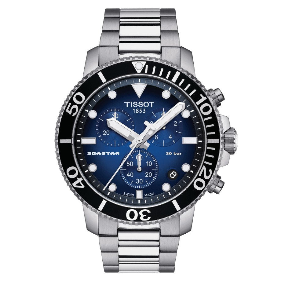 Tissot Orologio Uomo Seastar 1000 Cronografo 300m | Acciaio Inox | Quadrante Blu