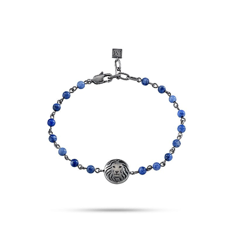 Bracciale Morellato Uomo Nobile in Acciaio e Onice Blu