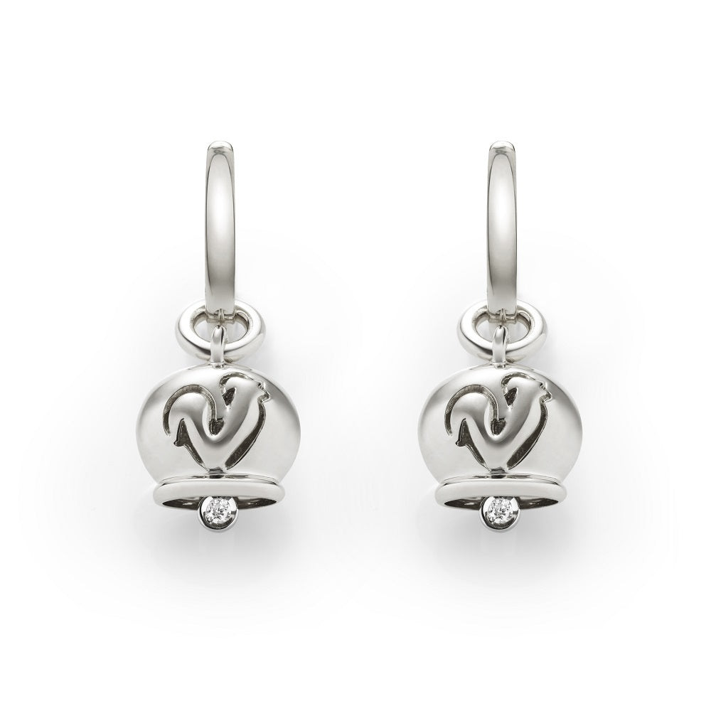 Chantecler Orecchini Donna Piccole Campanelle | Oro Bianco 18Kt | Diamante