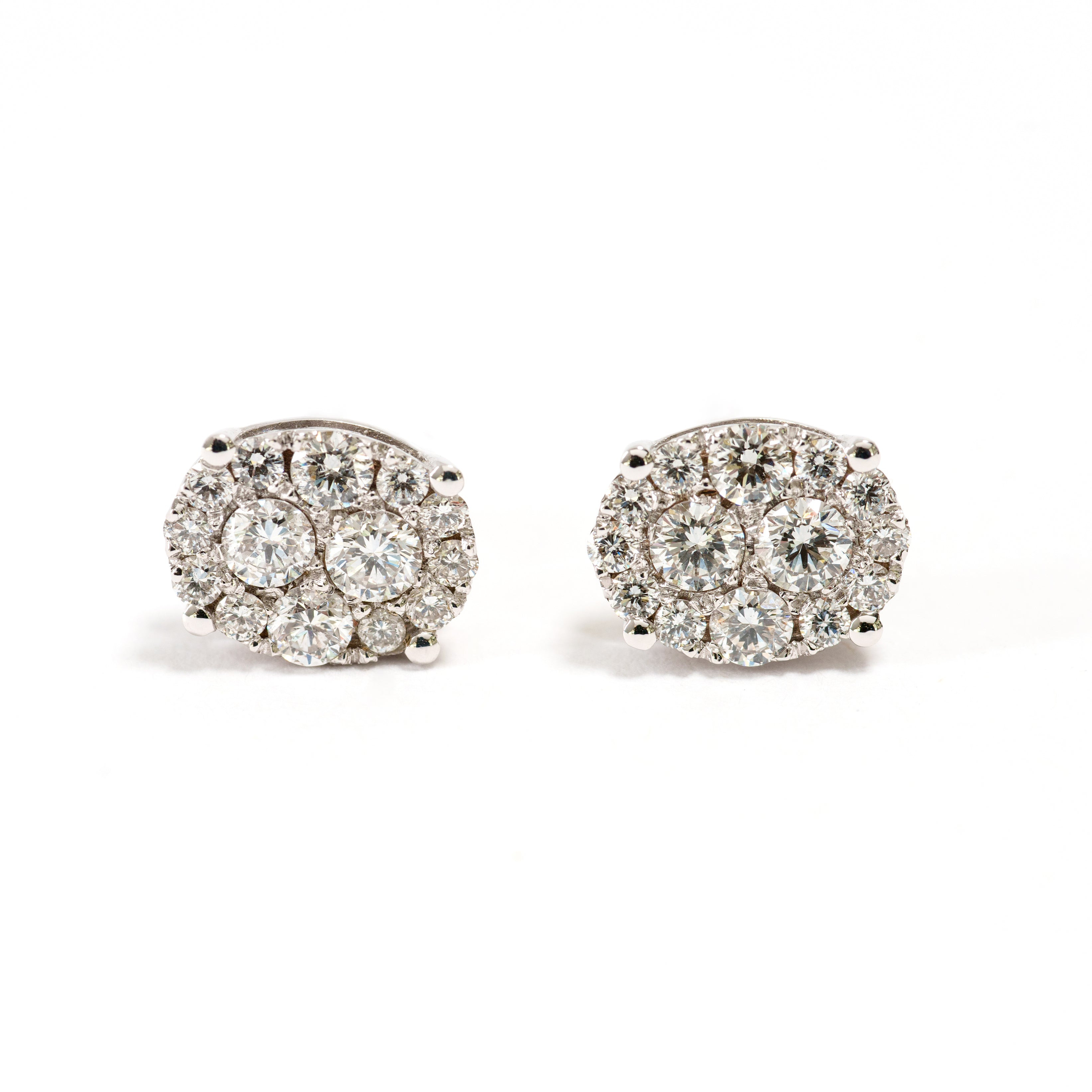 Casta | Orecchini Donna | Pavé diamanti 0,88 ct | Oro bianco 18K | Design ovale