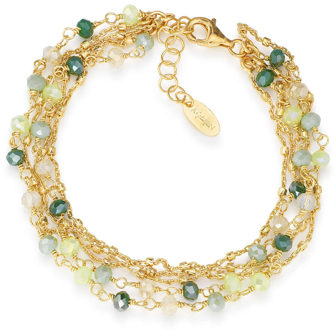 Amen Bracciale Donna Romance | Argento 925 Dorato | Cristalli Sfaccettati