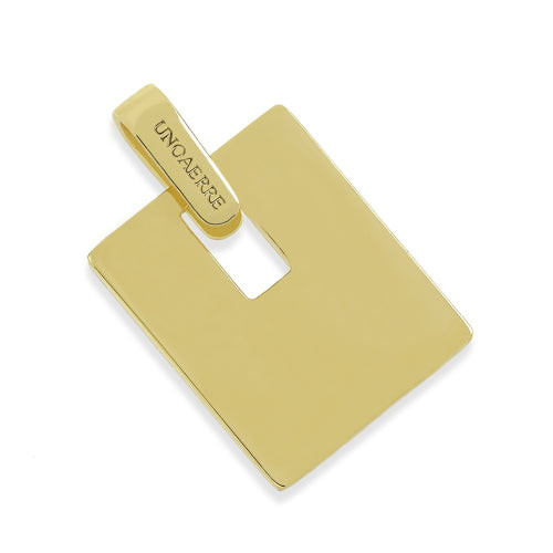 UNOAERRE Ciondolo Uomo Pendente Quadrato Lucido | Dorato | Eleganza Senza Tempo