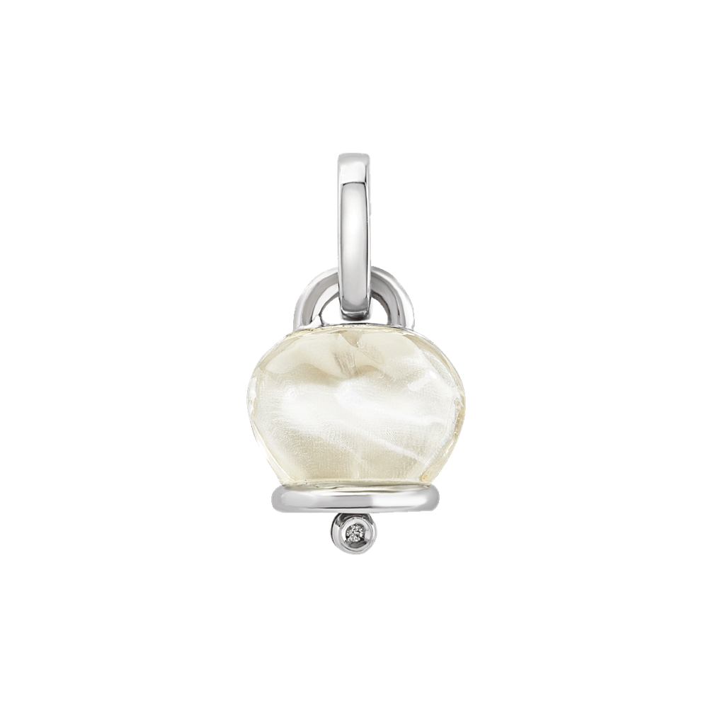 Chantecler | Ciondolo Campanella | Resina bianca | Argento | Diamante