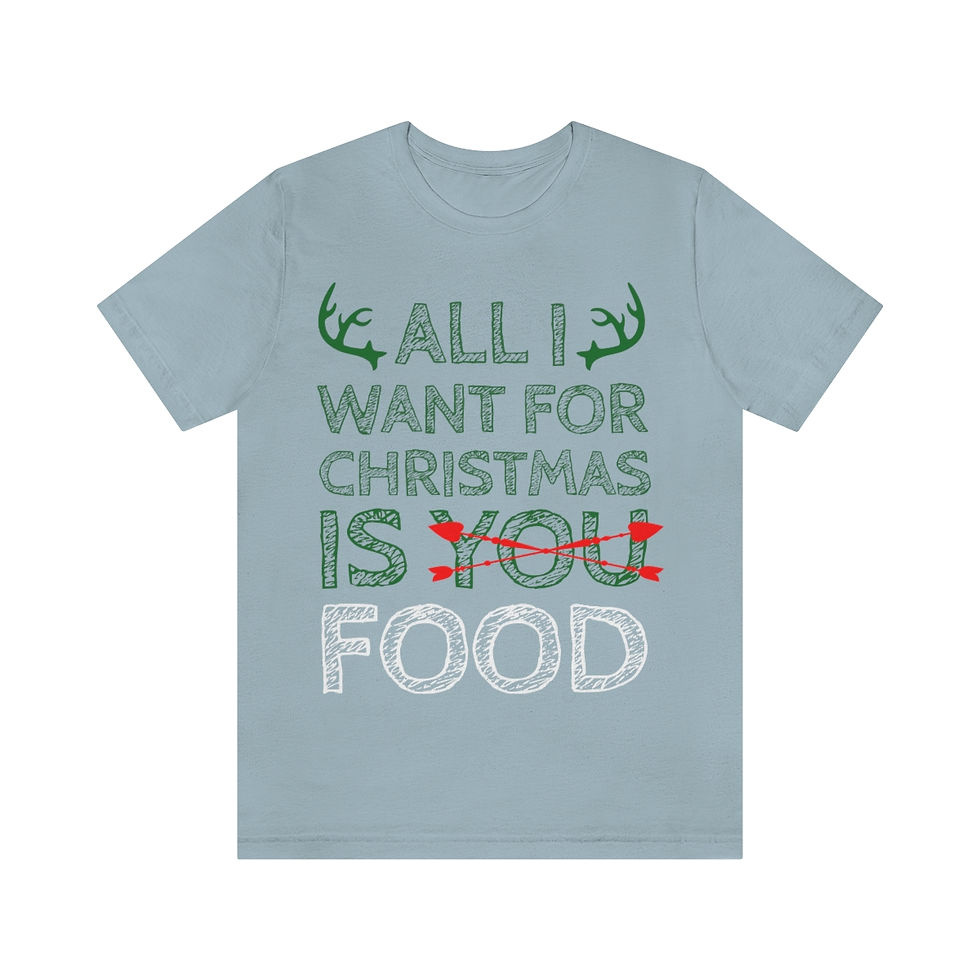 Miniatura: All I Want for Christmas is Food - Christmas Tshirt, Festive Tee, Funny Chri...