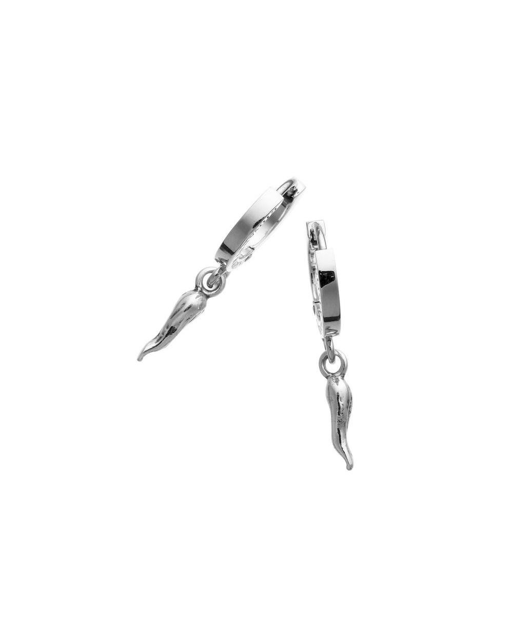 Giovanni Raspini Orecchini Donna Huggie Cornino | Argento 925 | Portafortuna