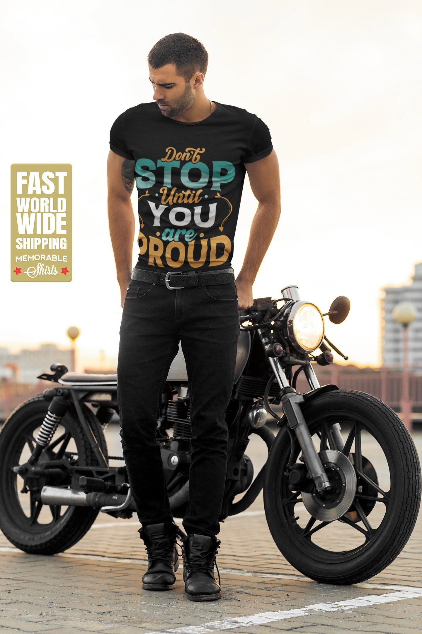 Don’t Stop Until you are Proud - Positive Quote Shirt, Inspirational Shirt, ...