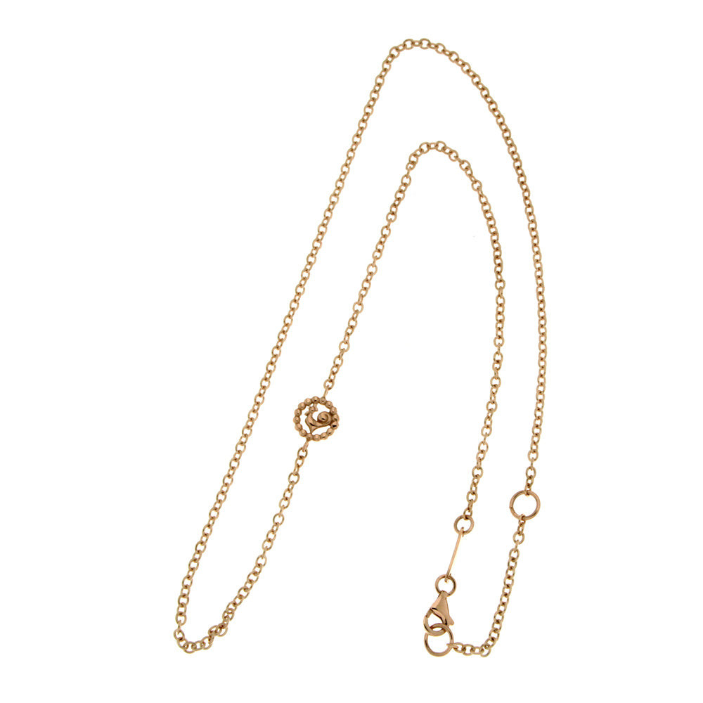 Chantecler Collana Donna Rolò 45 cm | Oro Rosa 9kt | Logo Galletto