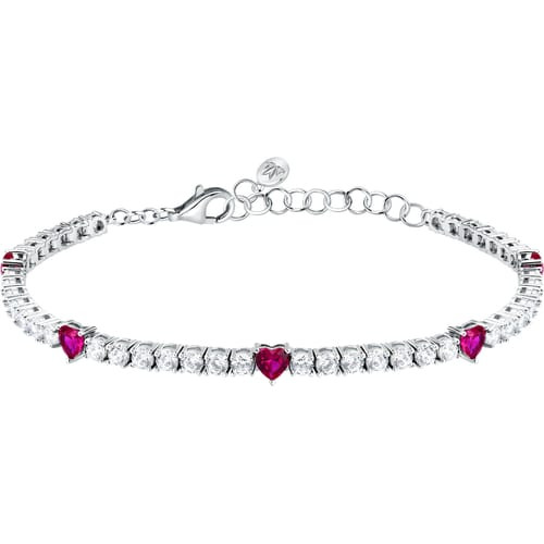 Bracciale Morellato Tesori in argento sostenibile con zirconi e cuori rosa