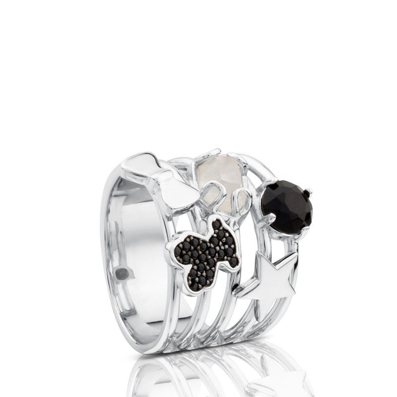 Tous Anello Donna Orsetto Spinelli | Vermeil Argento 925 | Pietre Naturali
