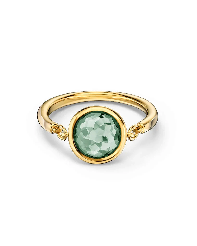 Swarovski Anello Cristallo Verde | Metallo Anallergico | Placcatura Rodio
