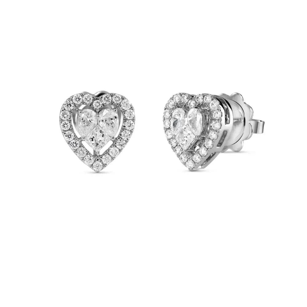 Salvini Orecchini Donna Cuore con Diamanti | Oro Bianco | 0,55 Ct