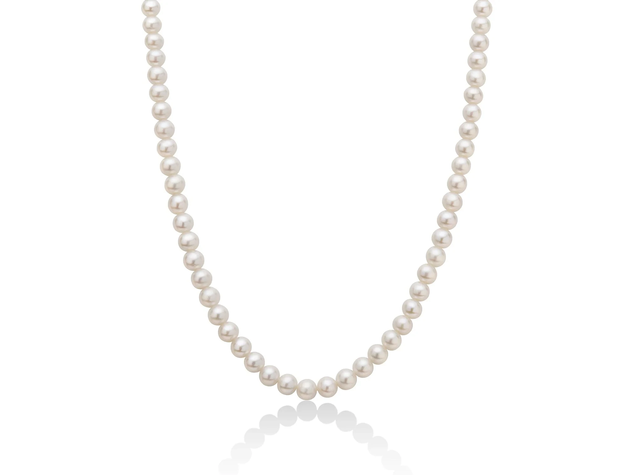 Miluna | Collana Donna | Perle 5,5-6 mm | Oro Bianco 18 kt | 45 cm