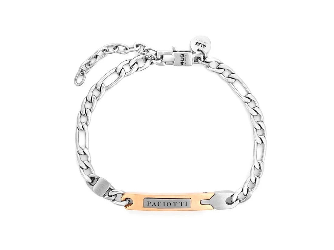 Paciotti | Bracciale Uomo | Targhetta Paciotti | Acciaio Inox | Groumette