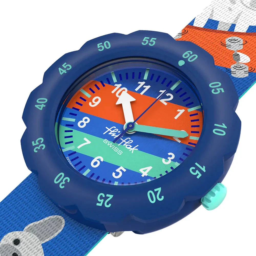 Flik Flak | Orologio Bambino | Skating Frenchie | Quarzo | Lunetta girevole