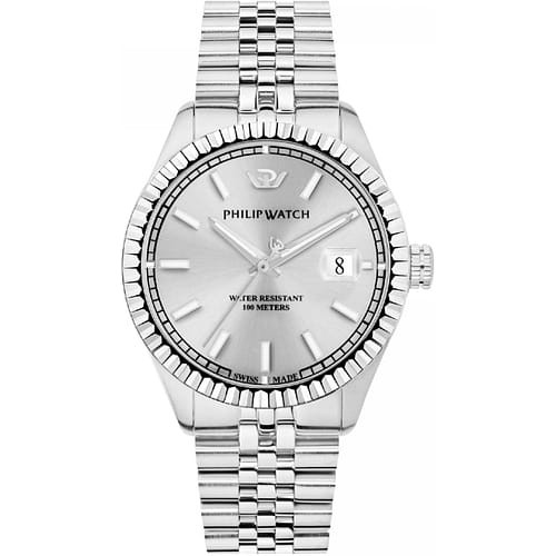 Philip Watch Orologio Uomo Caribe Tempo e Data con Quadrante Silver e Bracciale
