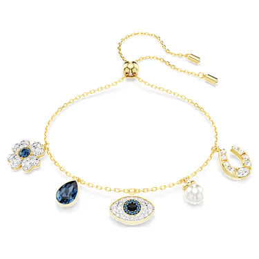 Bracciale Swarovski Symbolica con cinque pendenti e finitura oro