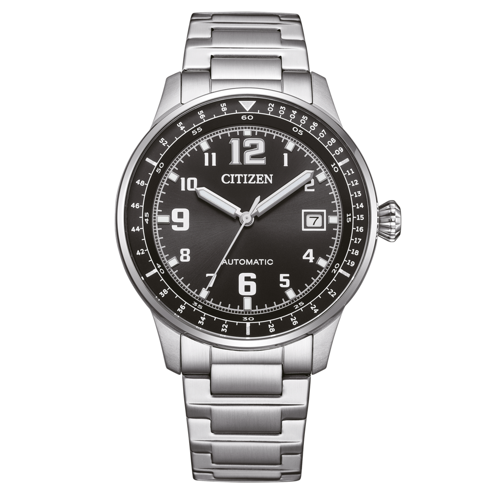 Citizen Automatico Uomo NJ0190-51E Acciaio Quadrante Nero 40 mm