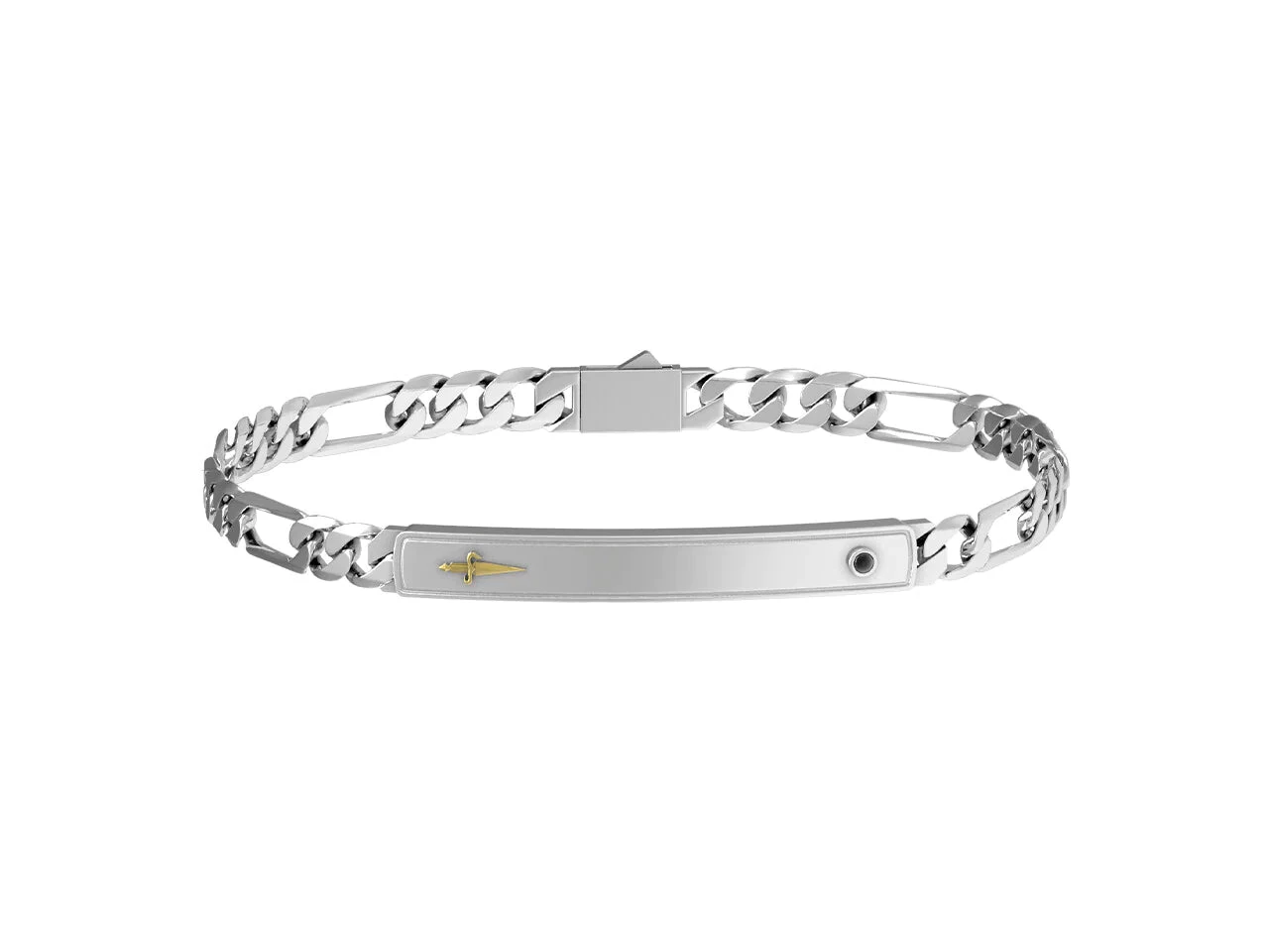 Paciotti Bracciale Uomo Targa con Spinello e Pugnale Oro | Argento | 21cm