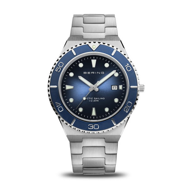 Bering Orologio Uomo Cassa Superpiatta 8mm | Acciaio Inox | Quadrante Blu Sunray