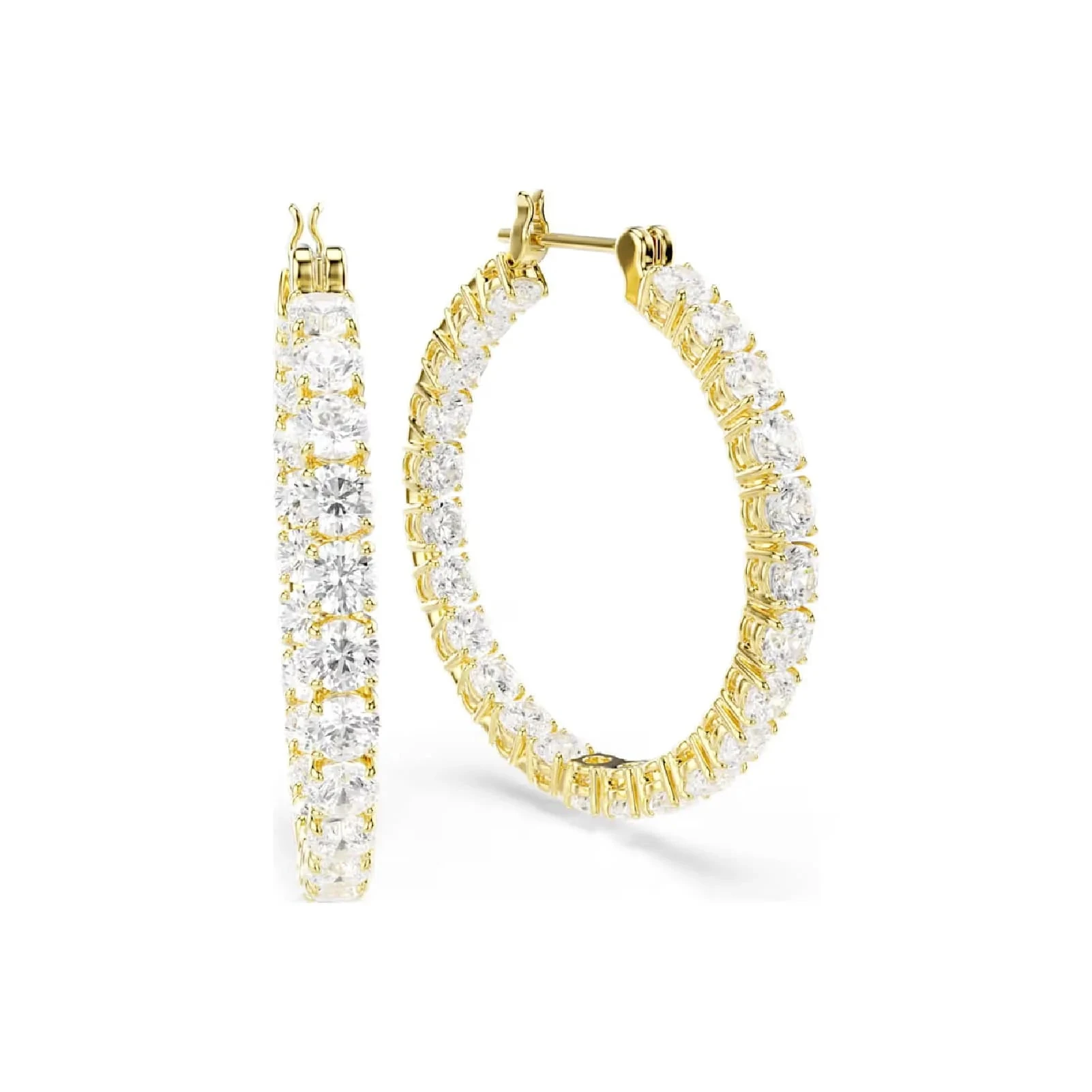 Swarovski Orecchini a Cerchio Matrix Dorati