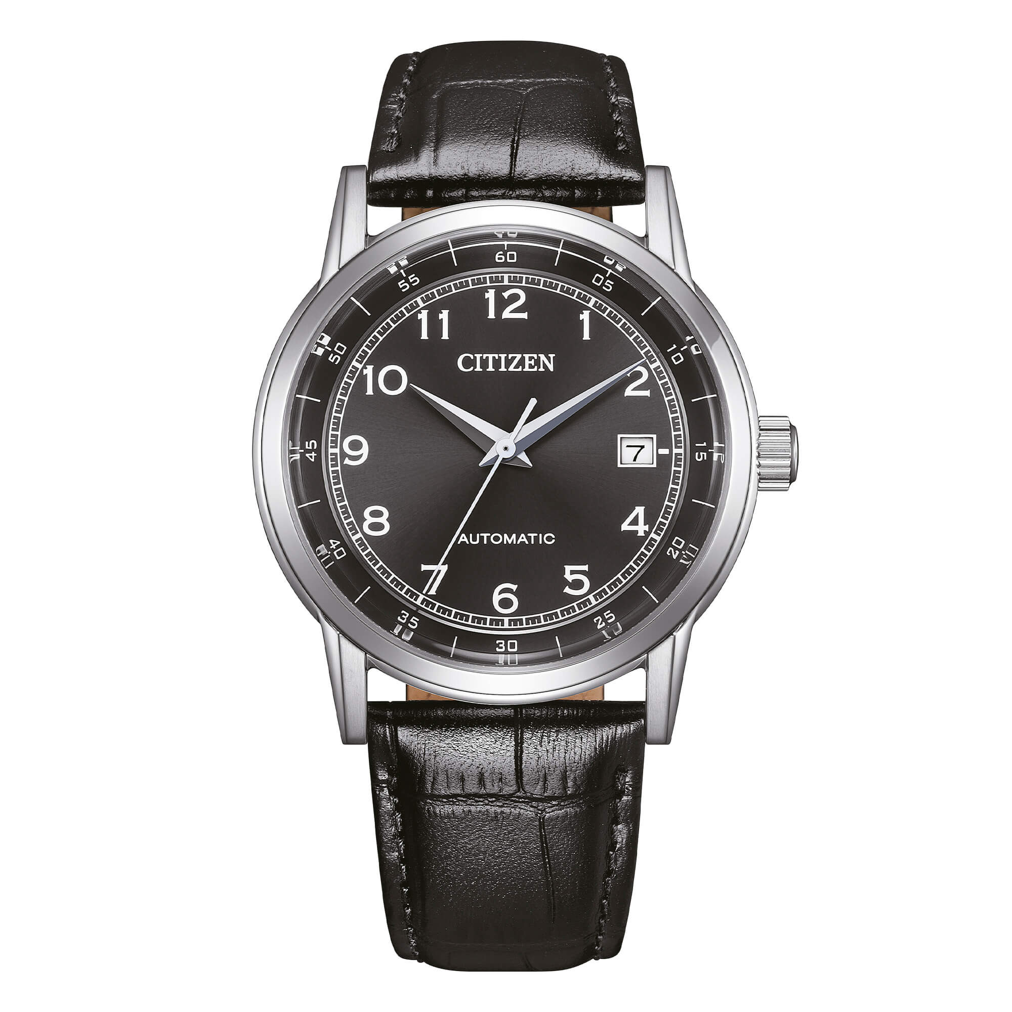 Citizen Classic Automatic Uomo Acciaio Pelle Nera