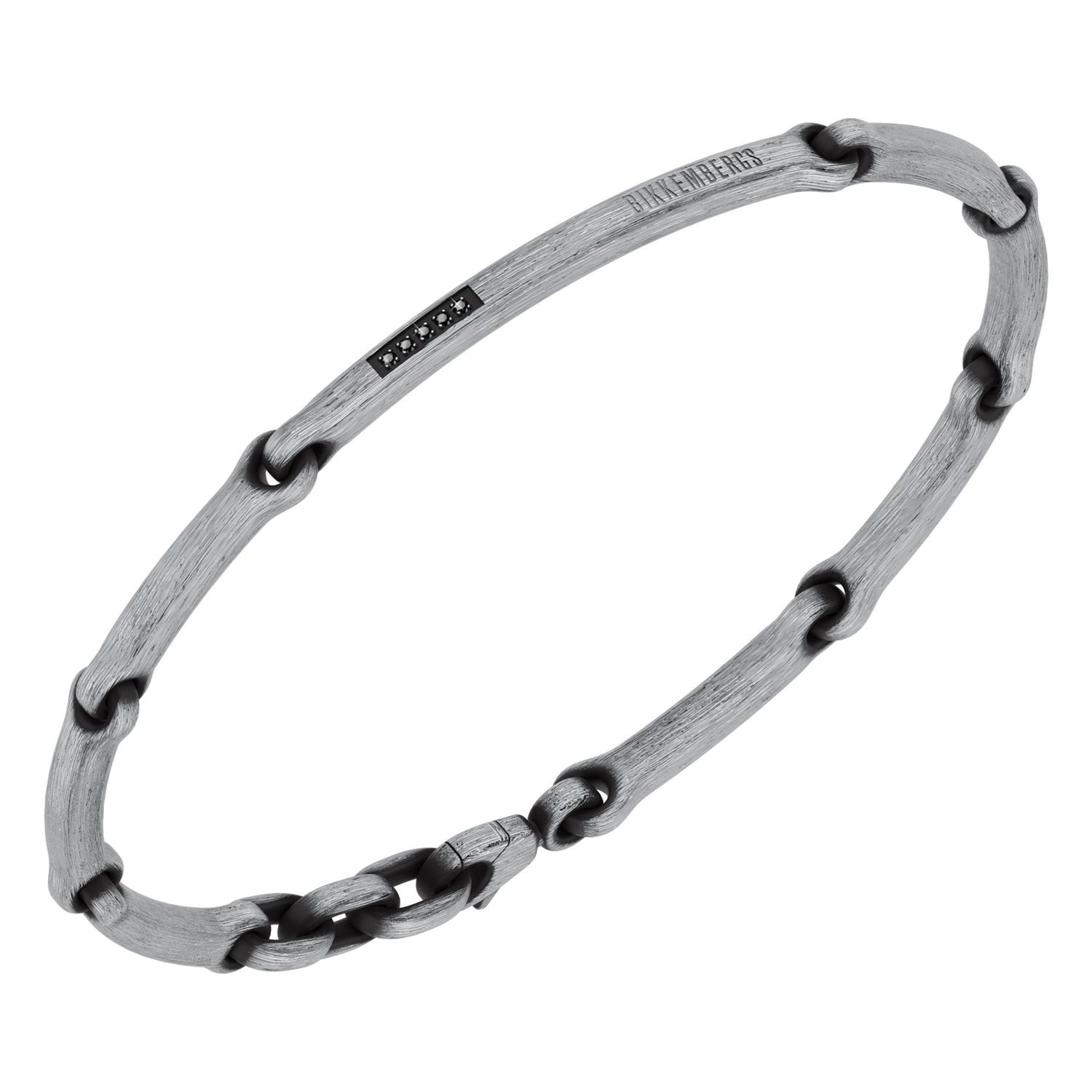 Bikkembergs | Bracciale Uomo | Diamanti 0,26 ct | Acciaio brunito | Regolabile
