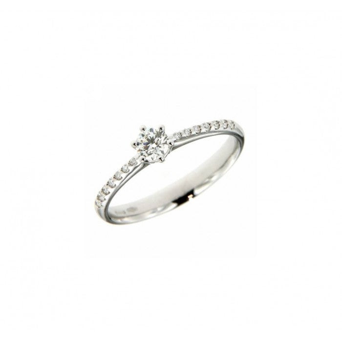 Recarlo Anello Solitario Diamante 0,38 Ct | Oro Bianco 18kt | Collezione Sofia