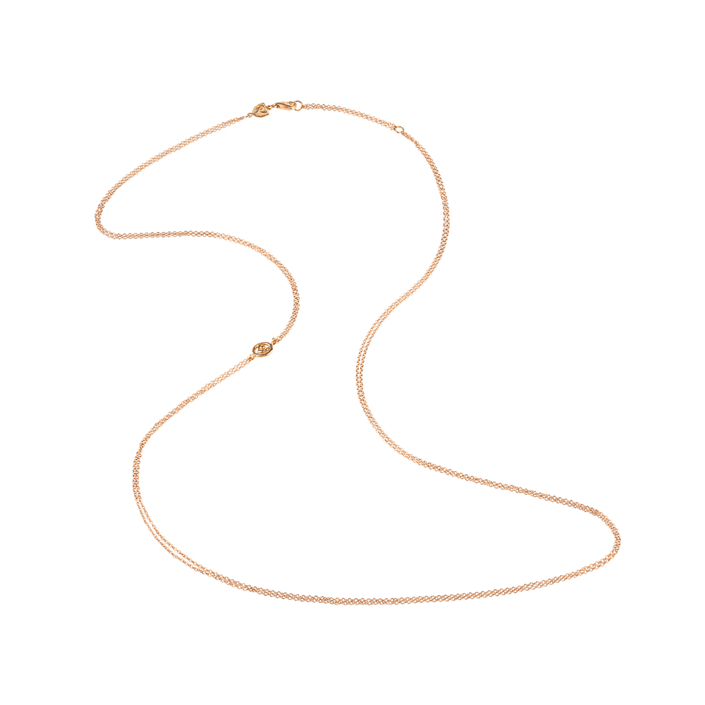 Chantecler Collana Donna Rolò doppia con galletto | Oro Rosa 18Kt | 80 cm