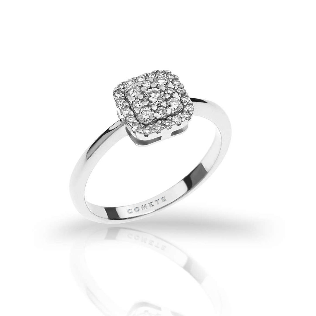 Comete Anello Donna Fenice in Oro Bianco e Diamanti