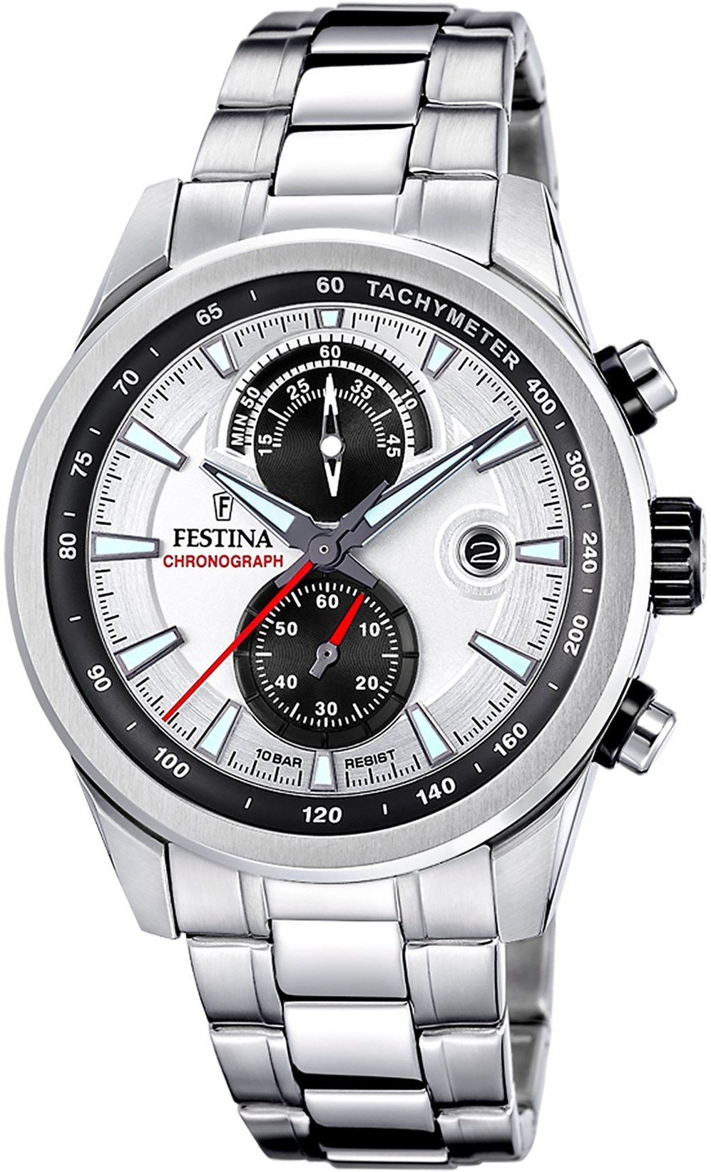 Festina Timeless Chronograph Orologio Uomo Argento Acciaio