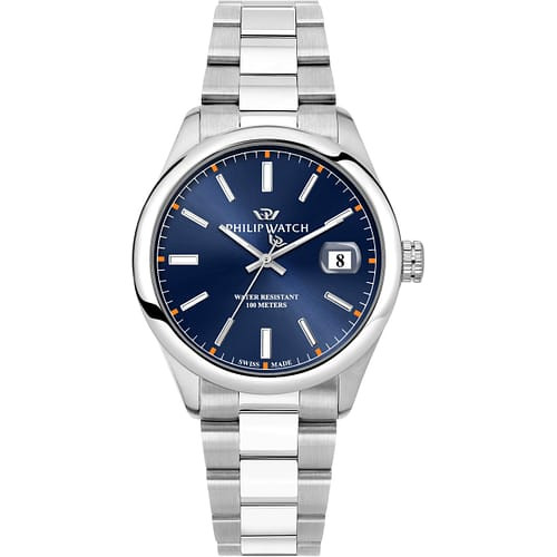 Philip Watch Orologio Uomo Caribe con Quadrante Blu Soleil e Bracciale in