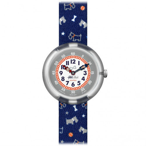 Flik Flak Orologio Bambino Cani e Tennis | Swiss Made | Lavabile in Lavatrice
