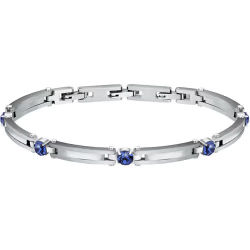 Morellato Bracciale Uomo Urban | Acciaio | Cristalli Blu