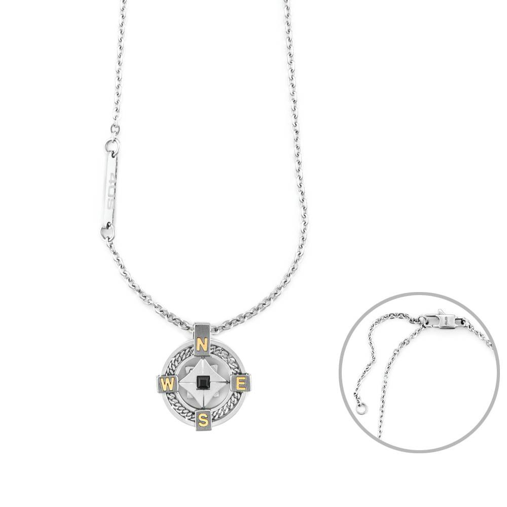 Paciotti Collana Uomo Rosa dei Venti | Acciaio/Oro 18KT | Spinello Nero