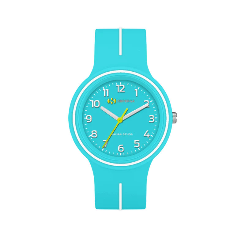 Superga | Orologio Bambina | Azzurro e Bianco Colorful | Silicone | Cassa 32 mm