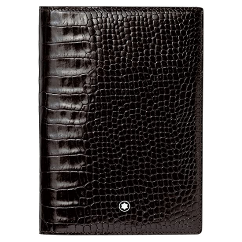 Montblanc Porta Agenda Effetto Alligatore Moka | Pelle Europea | 4 slot carte
