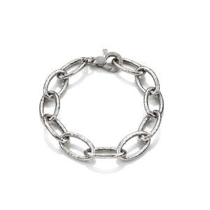 Giovanni Raspini Bracciale Donna Martellato Ovale | Argento 925 | Fatto a Mano
