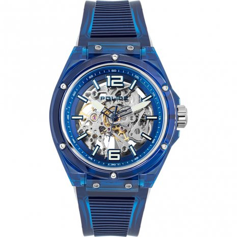 Police Orologio Uomo Retro Automatico Blu