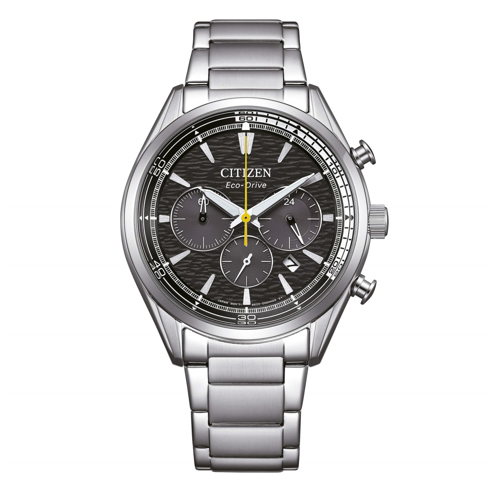 Citizen Orologio Crono Eco-Drive Uomo Acciaio Nero