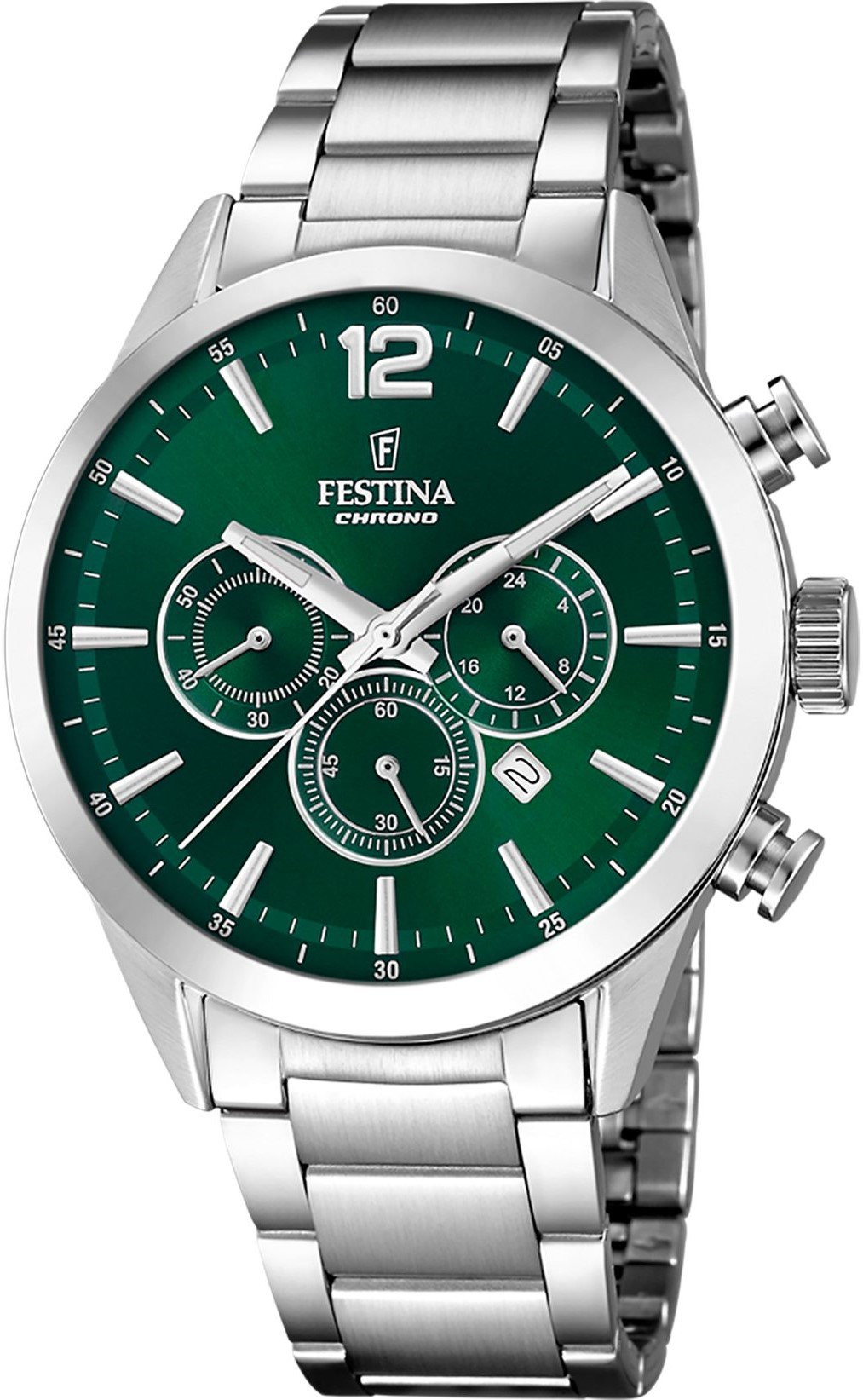Festina Orologio Uomo Timeless Chronograph Verde in Acciaio