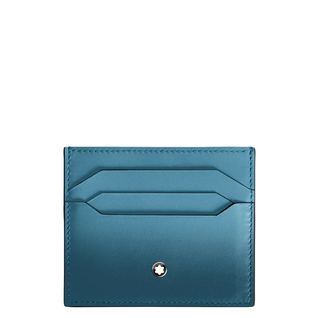 Porta carte Montblanc Meisterstück in pelle blu fumé