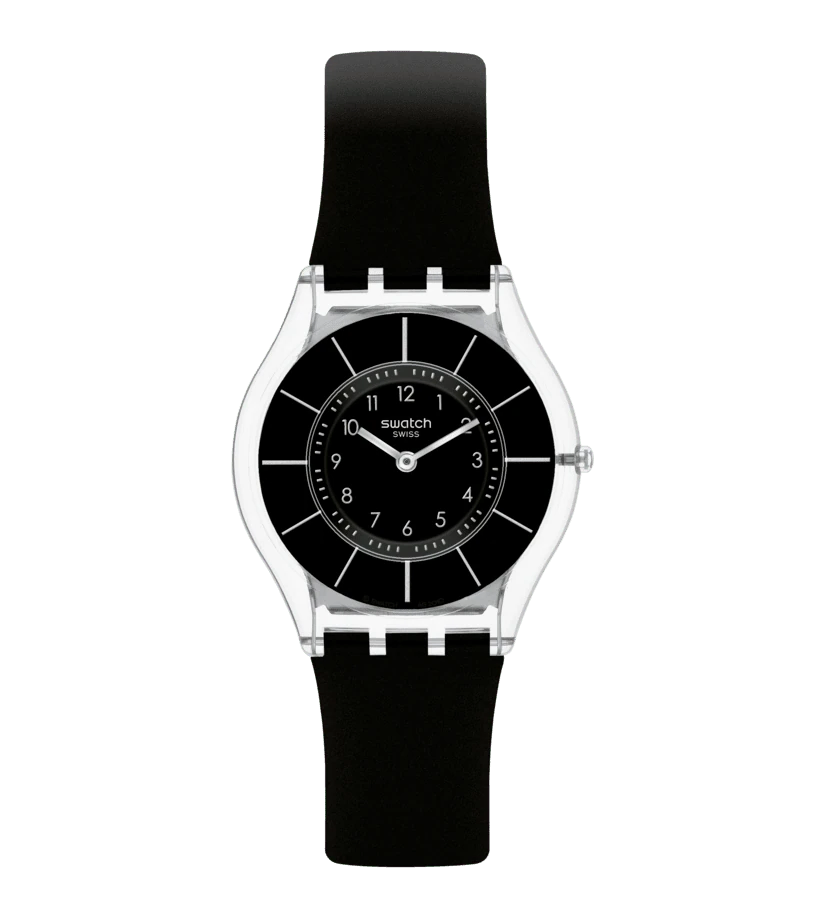 Swatch Orologio Donna Eleganza Senza Tempo | Silicone Nero | Impermeabile 30m