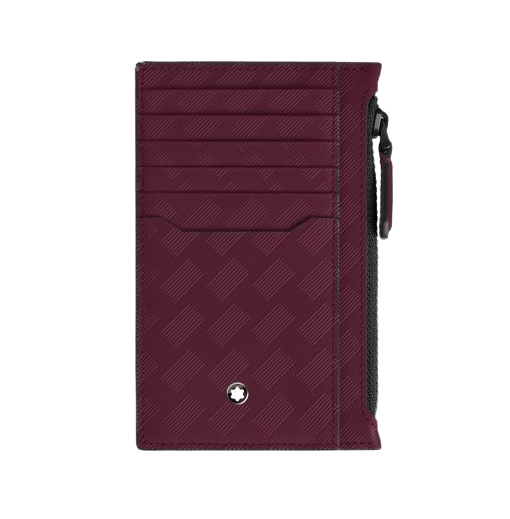 Porta carte Montblanc Extreme 3.0 con zip in pelle bordeaux