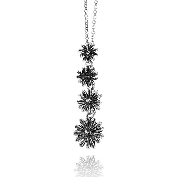 Giovanni Raspini Collana Girocollo Margherite | Argento 925 | Effetto Brunito