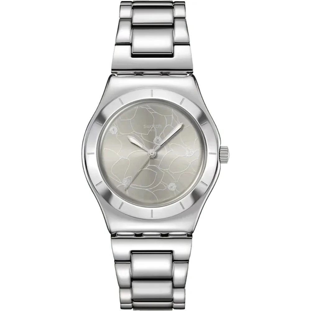 Swatch | Orologio Donna | Quadrante grigio floreale | Acciaio inox | 33 mm
