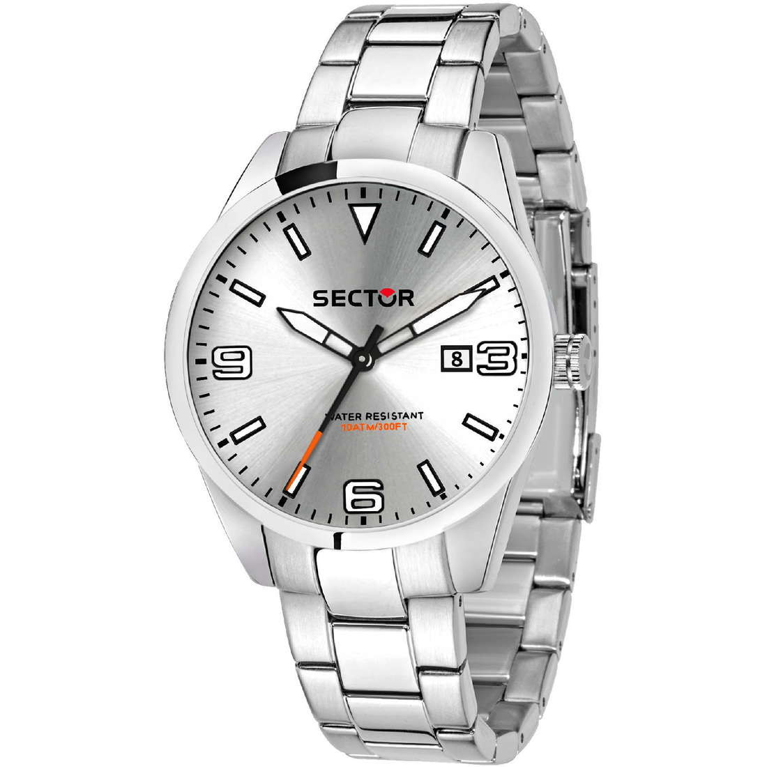 Sector Orologio Uomo Quadrante Argentato 41mm | Acciaio Inox | 10 ATM