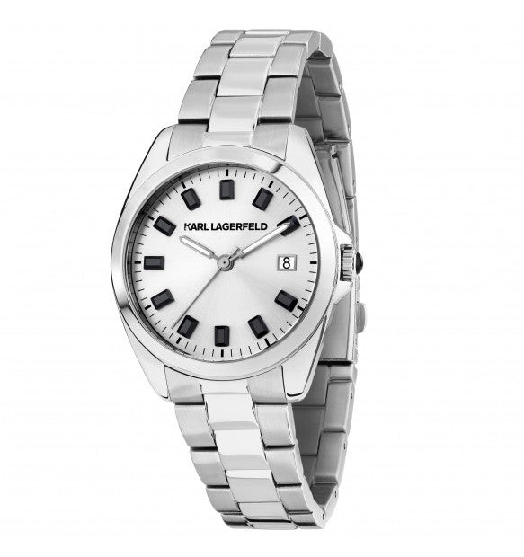 Karl Lagerfeld | Orologio Donna | Zirconi Neri | Acciaio Inox | Quadrante Silver
